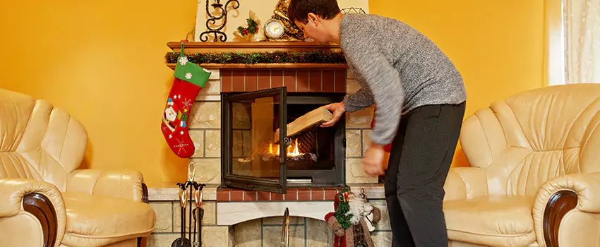 Rusted Metal Fireplace Restoration in Aspen Hill, Maryland
